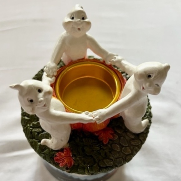 VINTAGE Yankee Candle Three Ghosts and a pumpkin Candle-Topper w/tealigh…​ - Picture 2 of 3